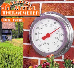 outdoor metal thermometer picture