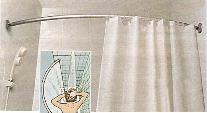 curved shower curtain rails picture