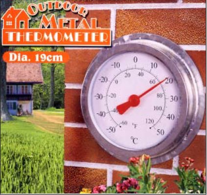 outdoor metal thermometer picture